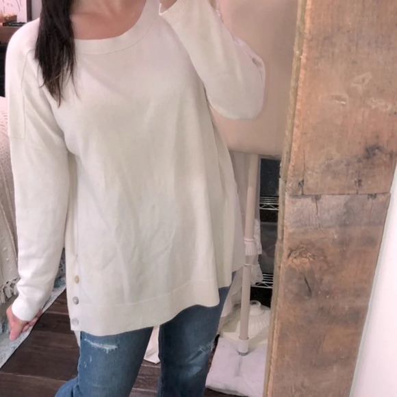 Joan Vass beige knit sweater size large - Picture 1 of 8